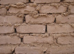 Adobe brick wall